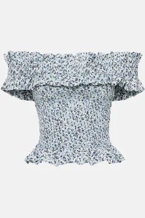Ganni Bedrucktes Top aus Baumwolle