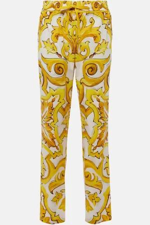 Dolce & Gabbana Gerade High-Rise-Hose Majolica aus Baumwolle