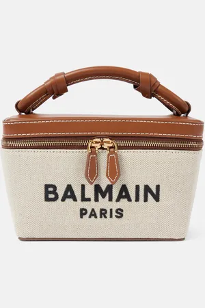 Balmain Schultertasche B-Army aus Canvas mit Leder