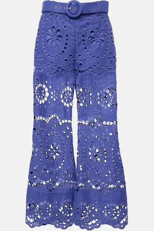 ZIMMERMANN Bestickte Hose Pop aus Leinen