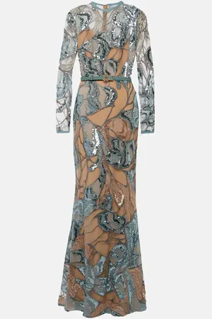 Elie saab Verzierte Robe aus einem Seidengemisch