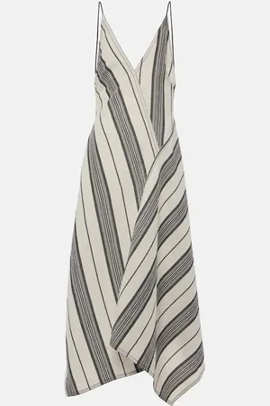 Salvatore Ferragamo Maxikleid aus Leinen und Baumwolle