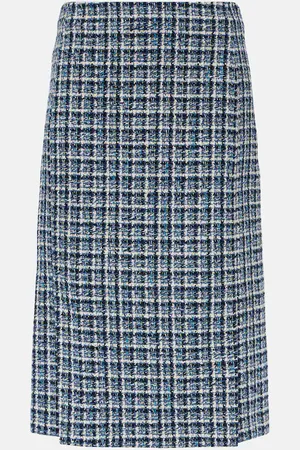 Etro High-Rise-Midirock aus Tweed