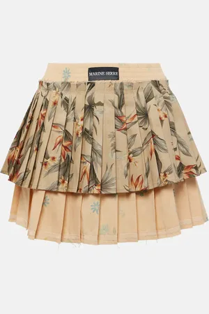 Marine Serre Minirock Upcycled Household aus Leinen