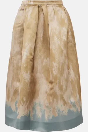 DRIES VAN NOTEN High-Rise-Midirock aus Satin