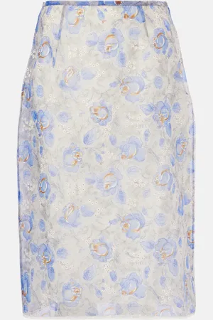 Prada Bedruckter Bleistiftrock aus Chiffon