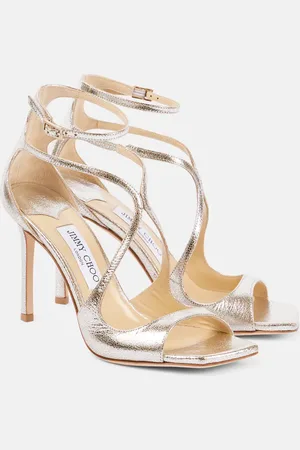 Jimmy Choo Sandalen Azia 95 aus Metallic-Leder
