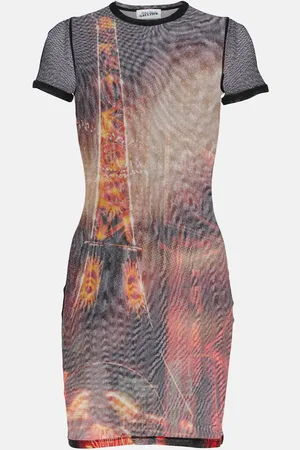 Jean Paul Gaultier Bedrucktes Minikleid Pigalle aus Mesh