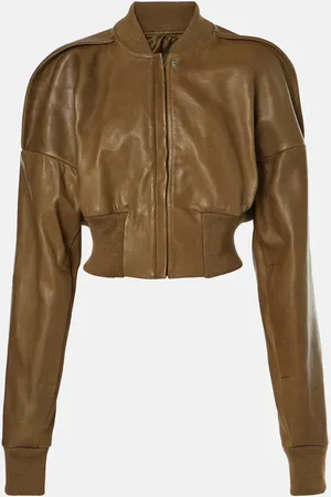 Rick Owens Cropped-Bomberjacke Flight aus Leder