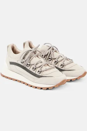 Brunello Cucinelli Verzierte Sneakers aus Veloursleder