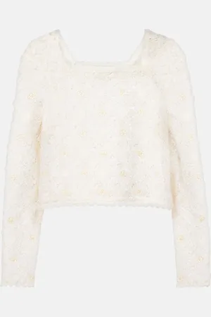 RIXO London Cropped-Top Natayla aus Häkelstrick