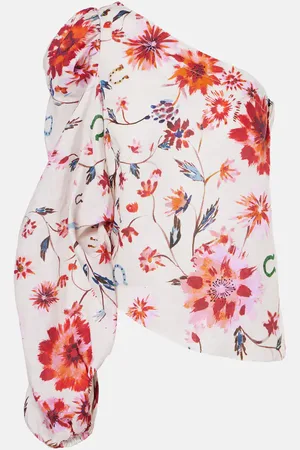 Dorothee Schumacher One-Shoulder-Top Floral Ease aus Leinen