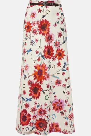 Dorothee Schumacher Midirock Floral Ease aus Leinen