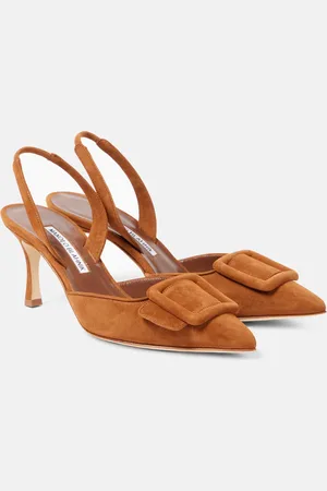 Manolo Blahnik Slingback-Pumps Maysli 70 aus Veloursleder