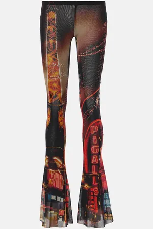 Jean Paul Gaultier Bedruckte Schlaghose Pigalle aus Mesh