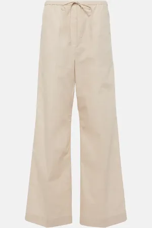 Totême Weite High-Rise-Hose aus Baumwolle