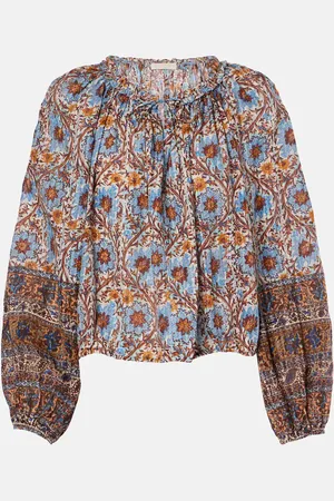 ULLA JOHNSON Bedruckte Bluse Silva aus einem Baumwollgemisch