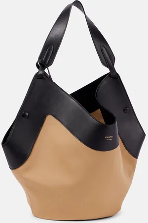 Khaite Schultertasche Lotus Medium aus Canvas mit Leder