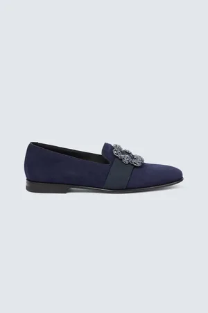 Manolo Blahnik Verzierte Loafers Carlton aus Veloursleder