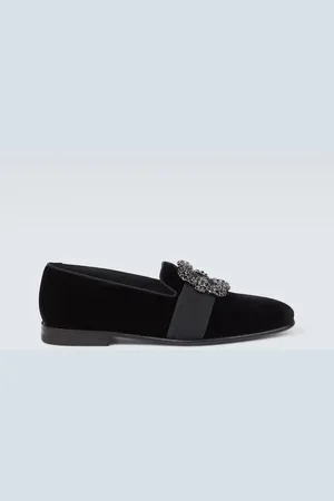 Manolo Blahnik Verzierte Loafers Carlton aus Samt