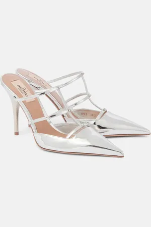 VALENTINO GARAVANI Mules Wispy Rockstud aus Metallic-Leder
