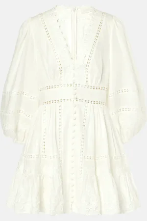 ZIMMERMANN Minikleid Pop aus Leinen mit Spitze