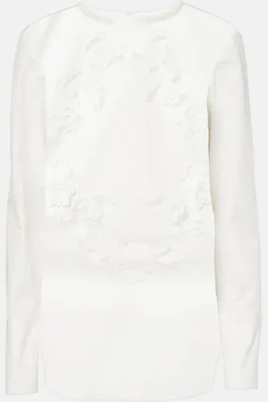 Oscar de la Renta Bestickte Bluse aus Baumwolle