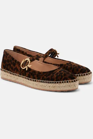 Gianvito Rossi Bedruckte Espadrille aus Veloursleder