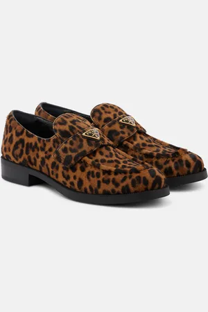 Prada Bedruckte Loafers aus Kalbshaar
