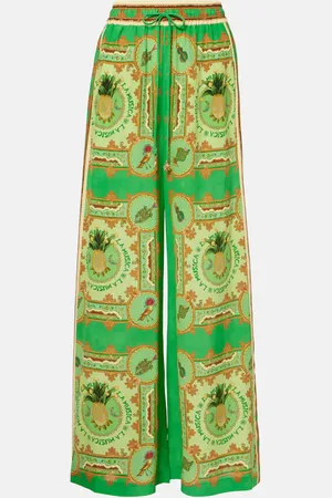 ALÉMAIS Alémais Bedruckte Palazzo-Hose La Musica aus Seide