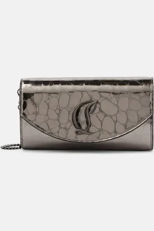 Christian Louboutin Portemonnaie mit Kettenriemen Loubi54 aus Metallic-Leder