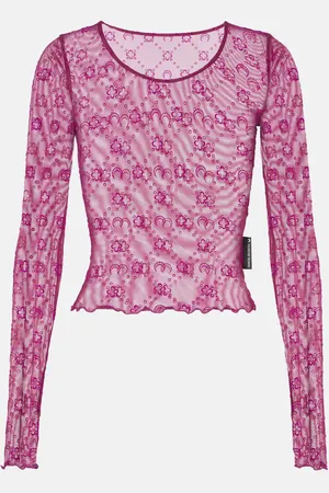 Marine Serre Top Moonogram aus Mesh