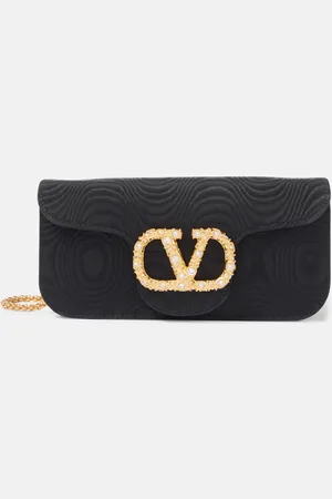 VALENTINO GARAVANI Clutch Locò Mini aus Moiré mit Kristallen