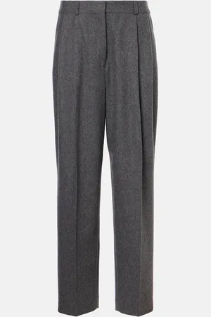 Totême Gerade Low-Rise-Hose aus einem Wollgemisch