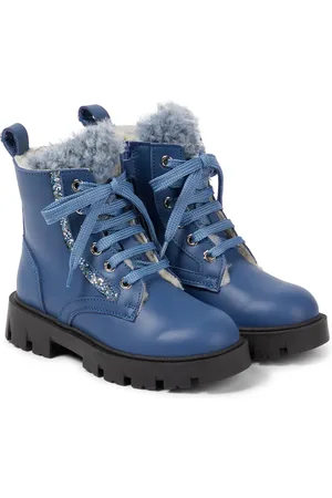 MONNALISA Schnürstiefel aus Leder mit Shearling