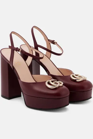 Gucci Plateau-Pumps Double G aus Leder