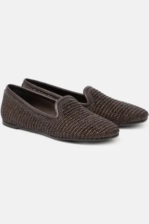 Brunello Cucinelli Loafers aus Raffiabast