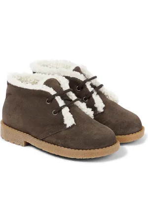 PèPè PèPè Schnürstiefel aus Veloursleder mit Faux Shearling