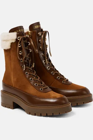 Aquazzura Schnürstiefel Very Cortina mit Veloursleder