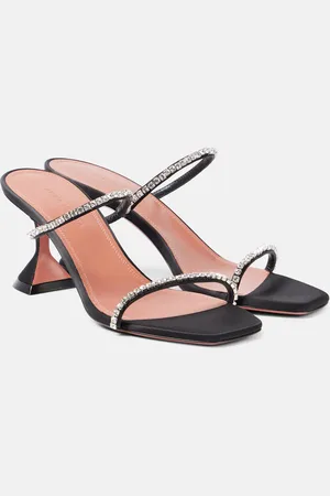 Amina Muaddi Sandalen Gilda 70 aus Satin mit Kristallen