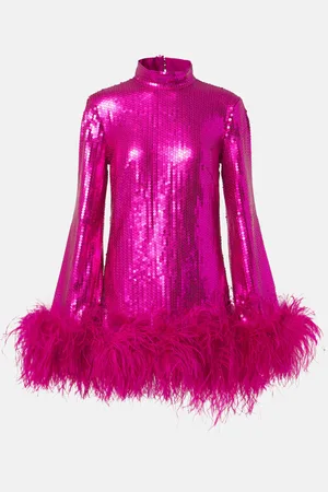 ‎Taller Marmo‎ Minikleid Gina mit Pailletten und Federn