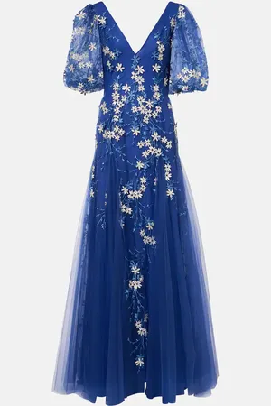 Costarellos Bestickte Robe aus Tüll