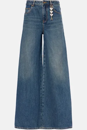 AREA Verzierte Mid-Rise Wide-Leg Jeans