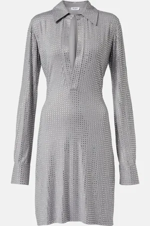The Attico Hemdblusenkleid aus Jersey mit Kristallen