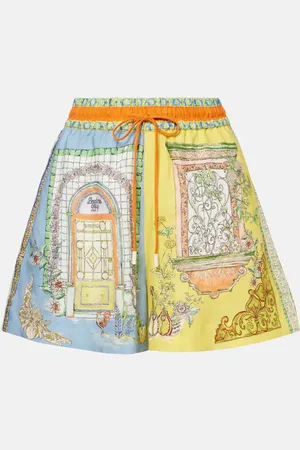 ALÉMAIS Alémais Bedruckte High-Rise-Shorts Monte aus Leinen
