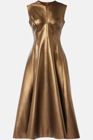 Norma Kamali Midikleid aus Lederimitat