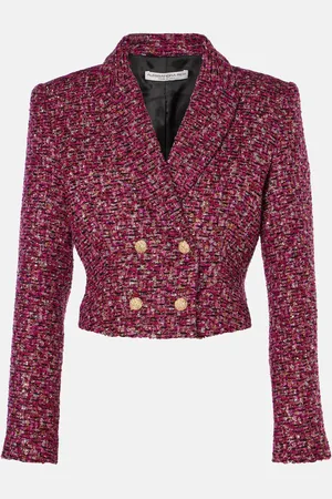 Alessandra Rich Cropped-Blazer aus Tweed mit Pailletten