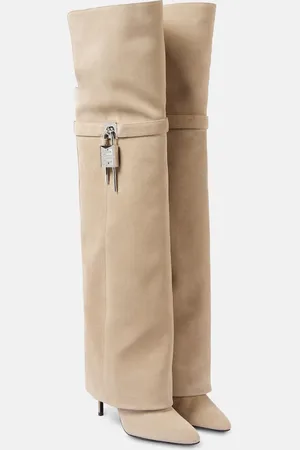Givenchy Overknee-Stiefel Shark Lock 95 aus Veloursleder
