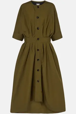 Bottega Veneta Hemdblusenkleid aus Baumwoll-Canvas