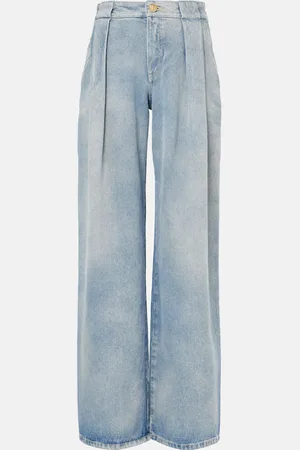Balmain High-Rise Wide-Leg Jeans